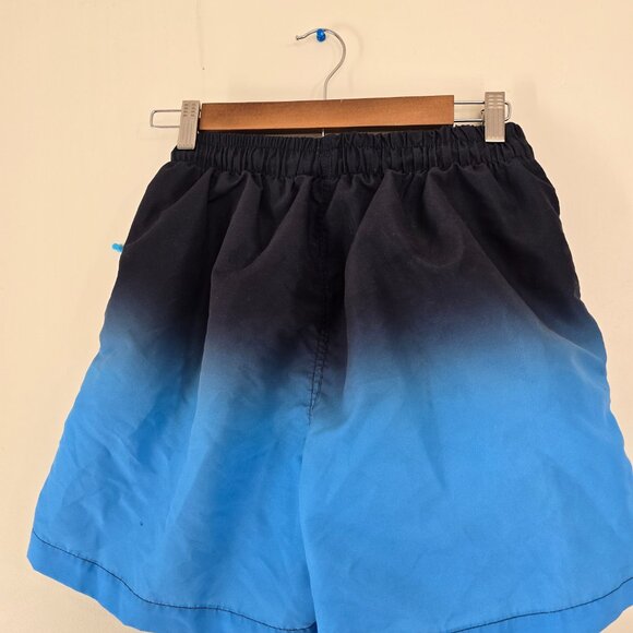 Mens Medium Black and Blue Swim Shorts with Pockets - Picture 3 of 4